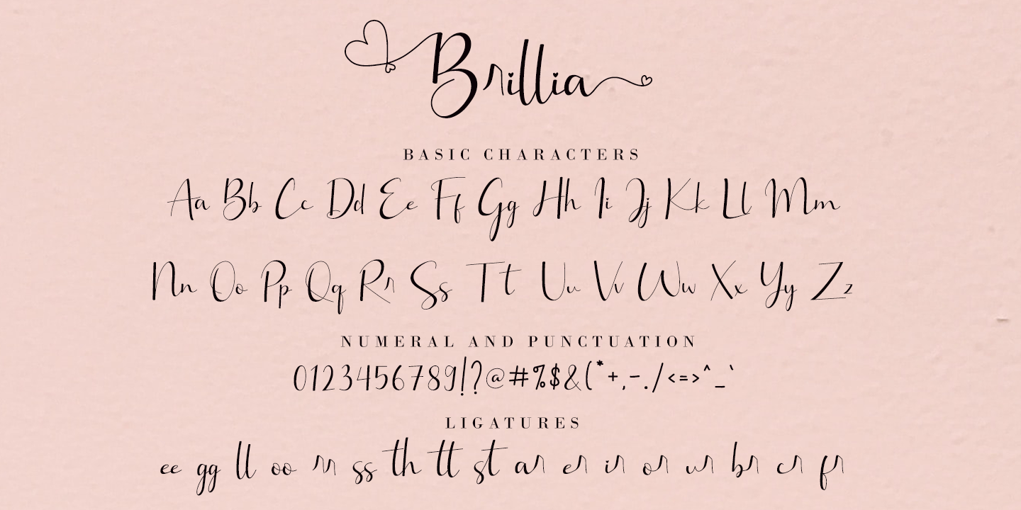 Пример шрифта Brillia Calligraphy Regular